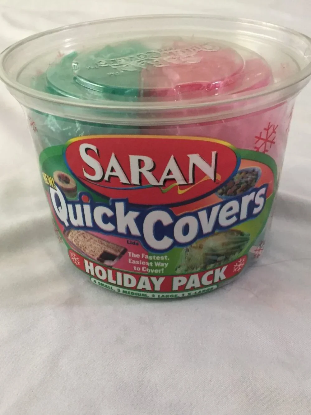 Saran Quick Covers Holiday Pack 4 Small, 3 Medium, 2 Large 1 XLarge NOS Assorted